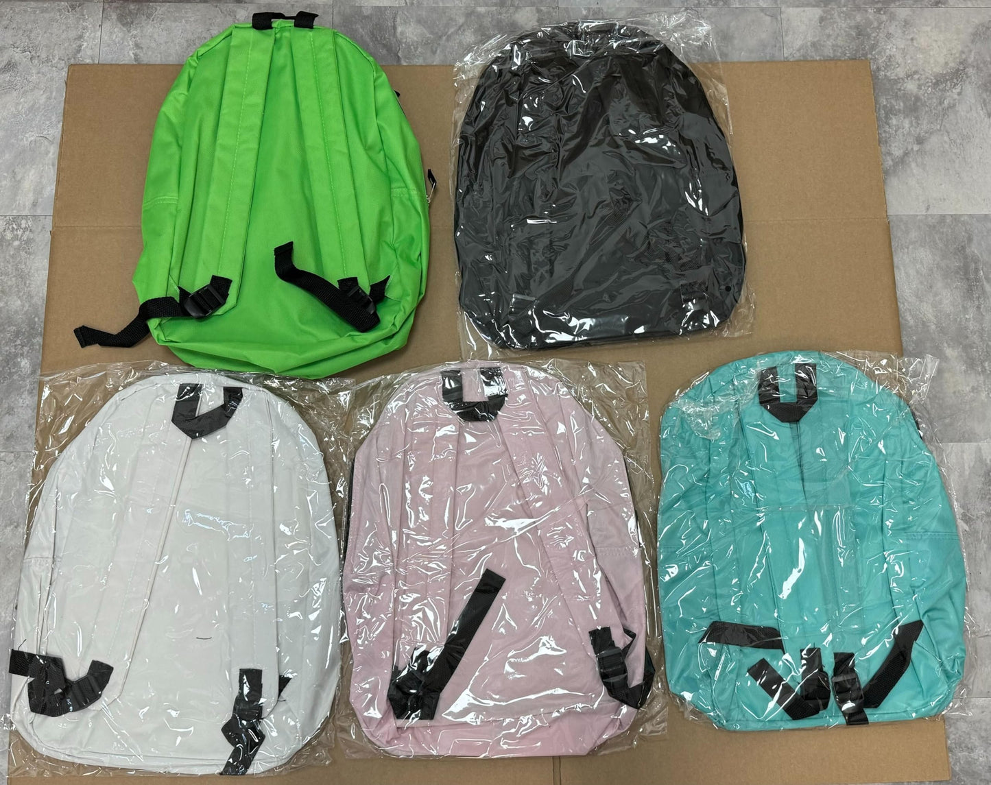 5 Pack Bulk Backpacks, Wholesale 17-Inch Lightweight Bookbags for Kids, Adults, School, Classroom, Travel, Gym Supplies with 1 Large, 2 Small Pocket, Perfect for Events, Corporate Bundles, Mix