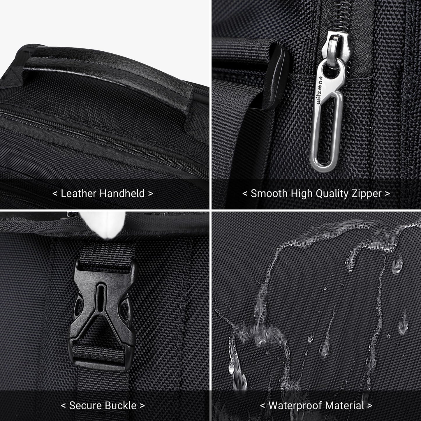 WITZMAN Crossbody Bags for Men Travel Shoulder Bag Lightweight Man Purse Small Casual Messenger Bag for Work Traveling（B699 Black）