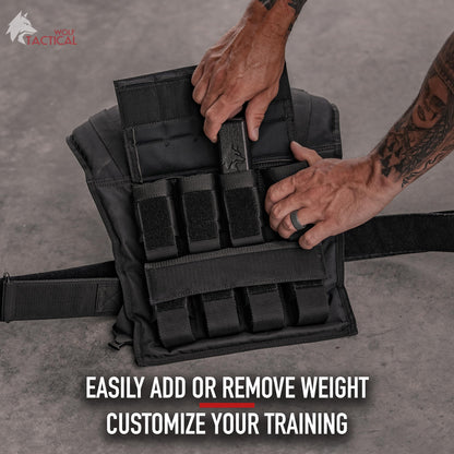 Wolf Tactical Men Weighted Vest - 35 LB Strength Training Tactical Weight Vest Tan