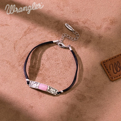 Montana West x Wrangler Faux Leather Wrap Bracelets for Women Western Country Bohemian Cowgirl Turquoise Dainty Jewelry AR-WGW-1119S-PK