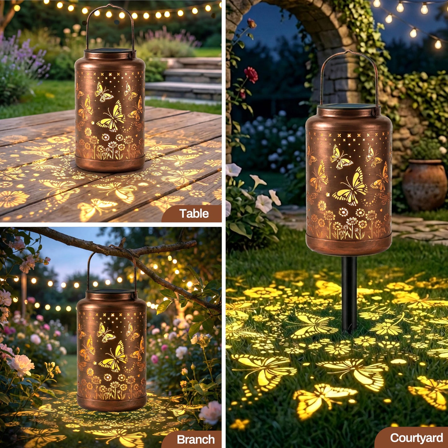 Butterfly Solar Lanterns Outdoor Waterproof with Ground Stake - Unique Gifts for Women Mom Grandma,Birthday Gifts for Women,House Warming Gift New Home - for Garden Patio Yard Porch Lawn