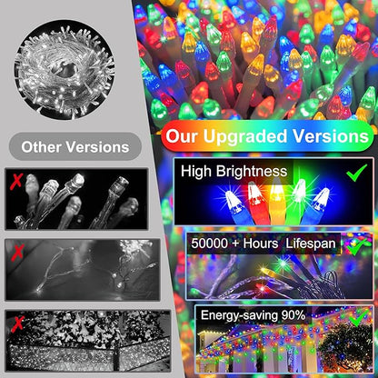 1620 LED Christmas Lights with 360 Drops,164ft 8 Modes Fairy Hanging String Lights with Timer Waterproof, Plug-in Hanging String Lights for Outdoor Holiday Wedding Party Christmas Decor (Multicolor)