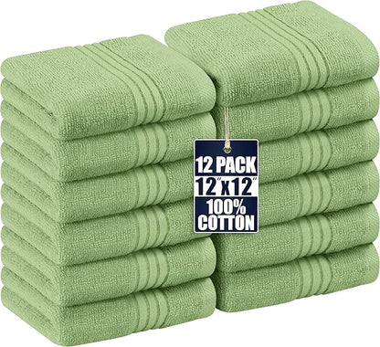 Utopia Towels Wash Cloths Set, 12 by 12 Inches, 100% Cotton Ring Spun, Highly