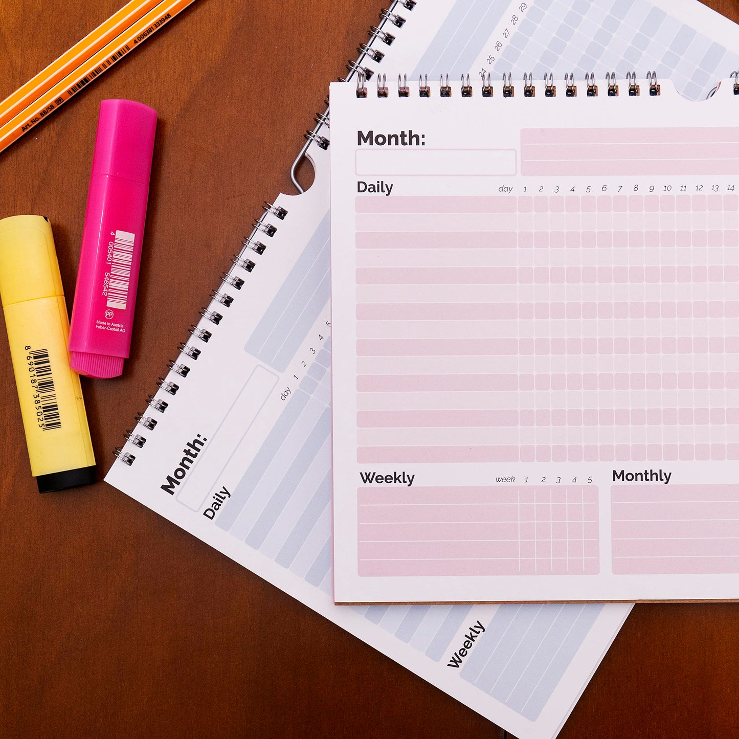 HADIGU Habit Tracker Calendar, (Undated 12 Month) with Spiral Bound and Hanger, A4 size (8.3"x11.7"), Habit Tracker Journal for Daily Weekly and Monthly Habit Tracking.