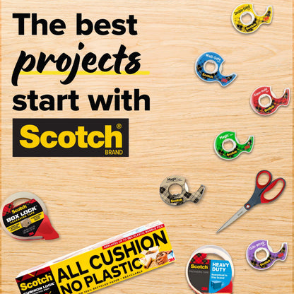 Scotch Transparent Tape, Versatile, Clear Tape Engineered for Office and Home Use, 3/4 x 850 Inches, 4 Dispensered Rolls