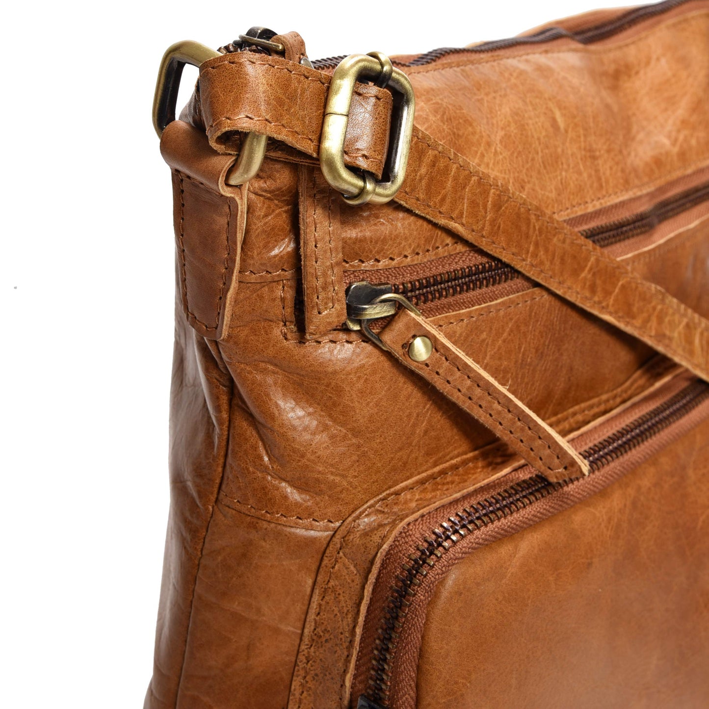 Real Leather Crossbody Bags Purses for Women Shoulder Handbags Crossover Handmade Stylish Trendy Pocketbook (Cognac Multi-Wax)