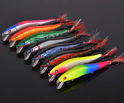 Fishing Lures Kit Crankbait Minnow Hard Bait Set Deep Diving Jerkbait Swimbait Popper Pencil Walleye Lures Artificial Fishing Bait for Bass Trout Redfish Saltwater Freshwater Fishing Lure