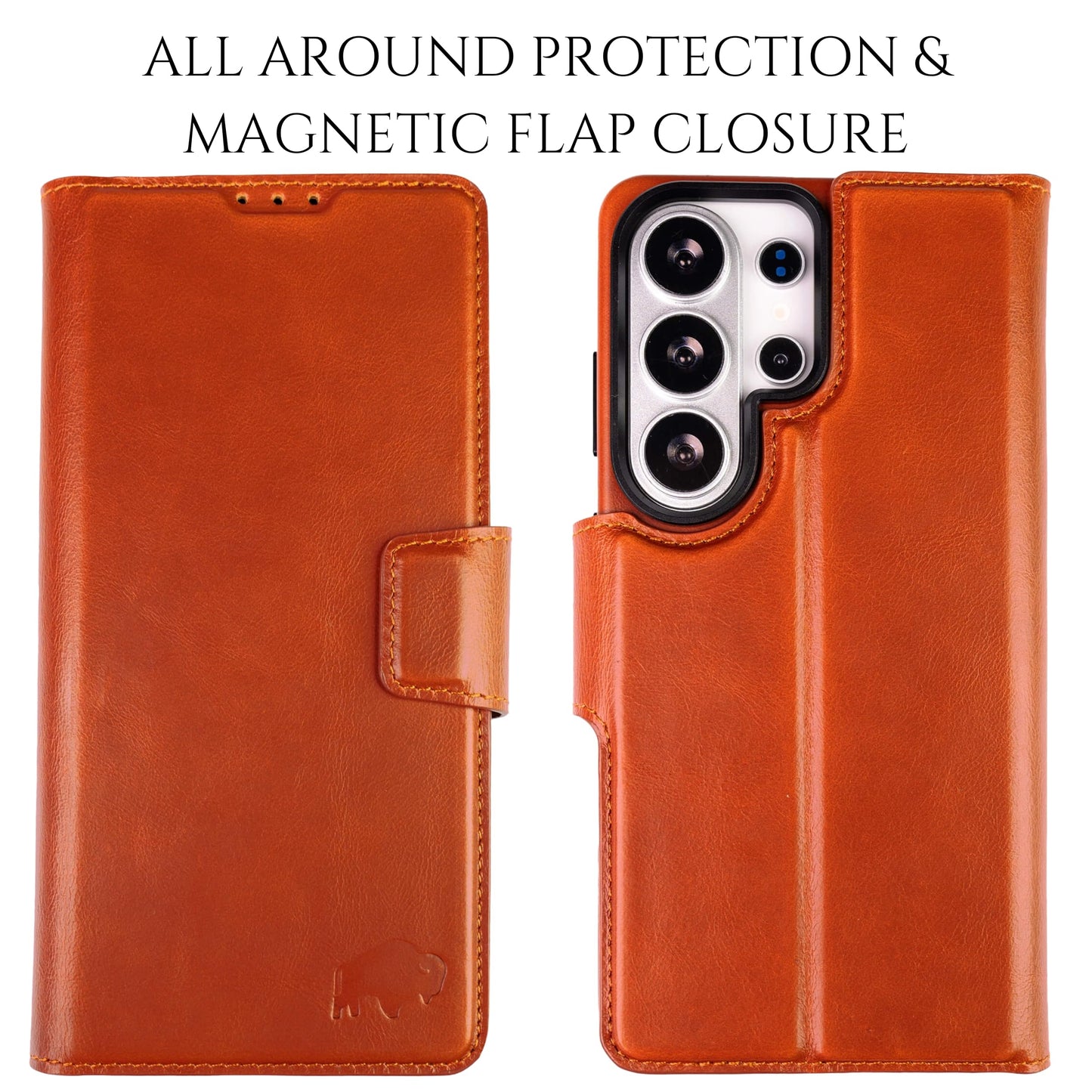 BLACKBROOK for Samsung S26 Ultra Wallet Case, Full Grain Leather, Carter Detachable 2-in-1 Set, Designed for MagSafe and Wireless Charging, RFID 4 Card Slots, Premium Gift Box