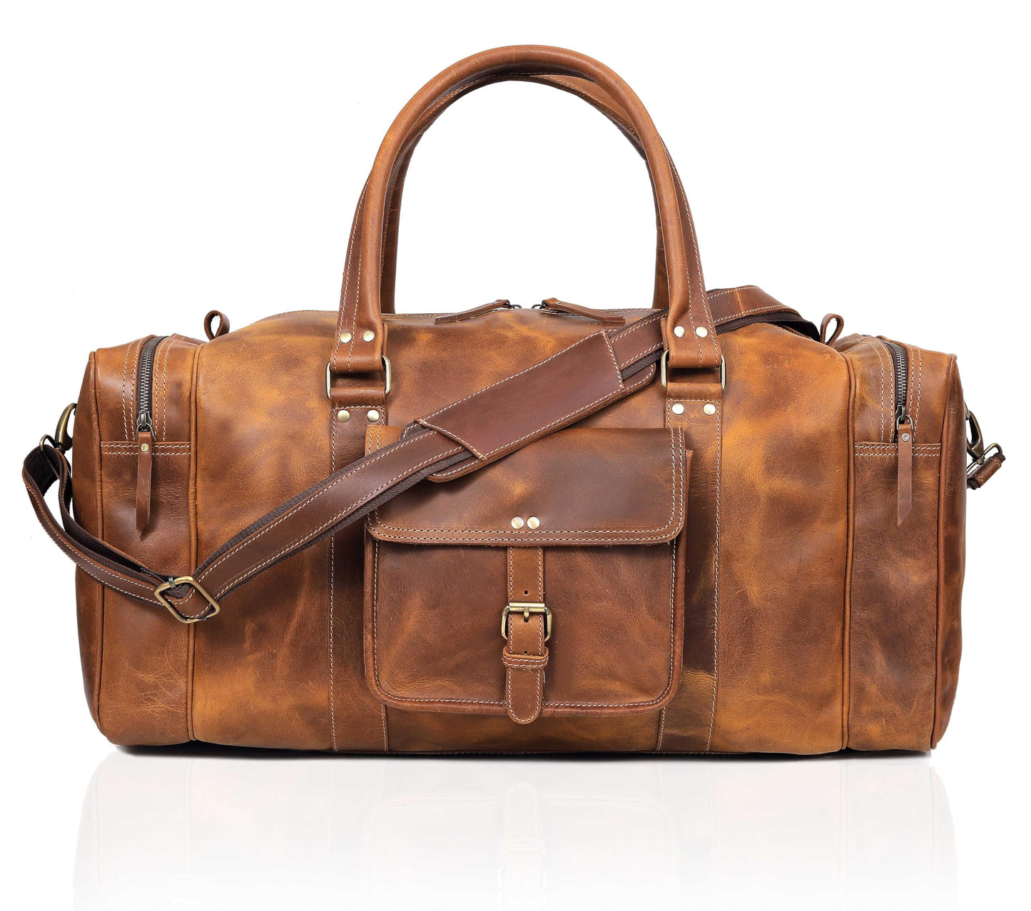 Leather Duffel Bag for Men and Women, Full Grain Travel Duffel Bag, Sports Duffel Bag Men, Overnight Weekender Bag Carry on Cabin Bag Luggage Bag Handmade Leather Duffle 24 inches