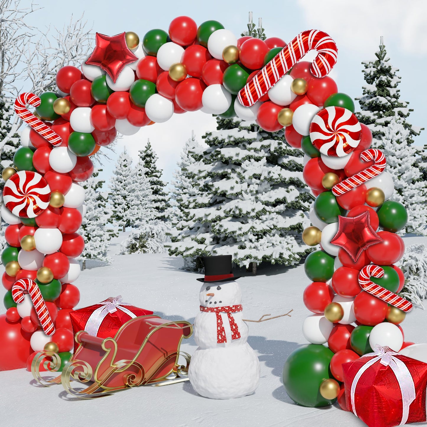 Christmas Balloon Arch Kit, 162PCS Christmas Balloon Garland
