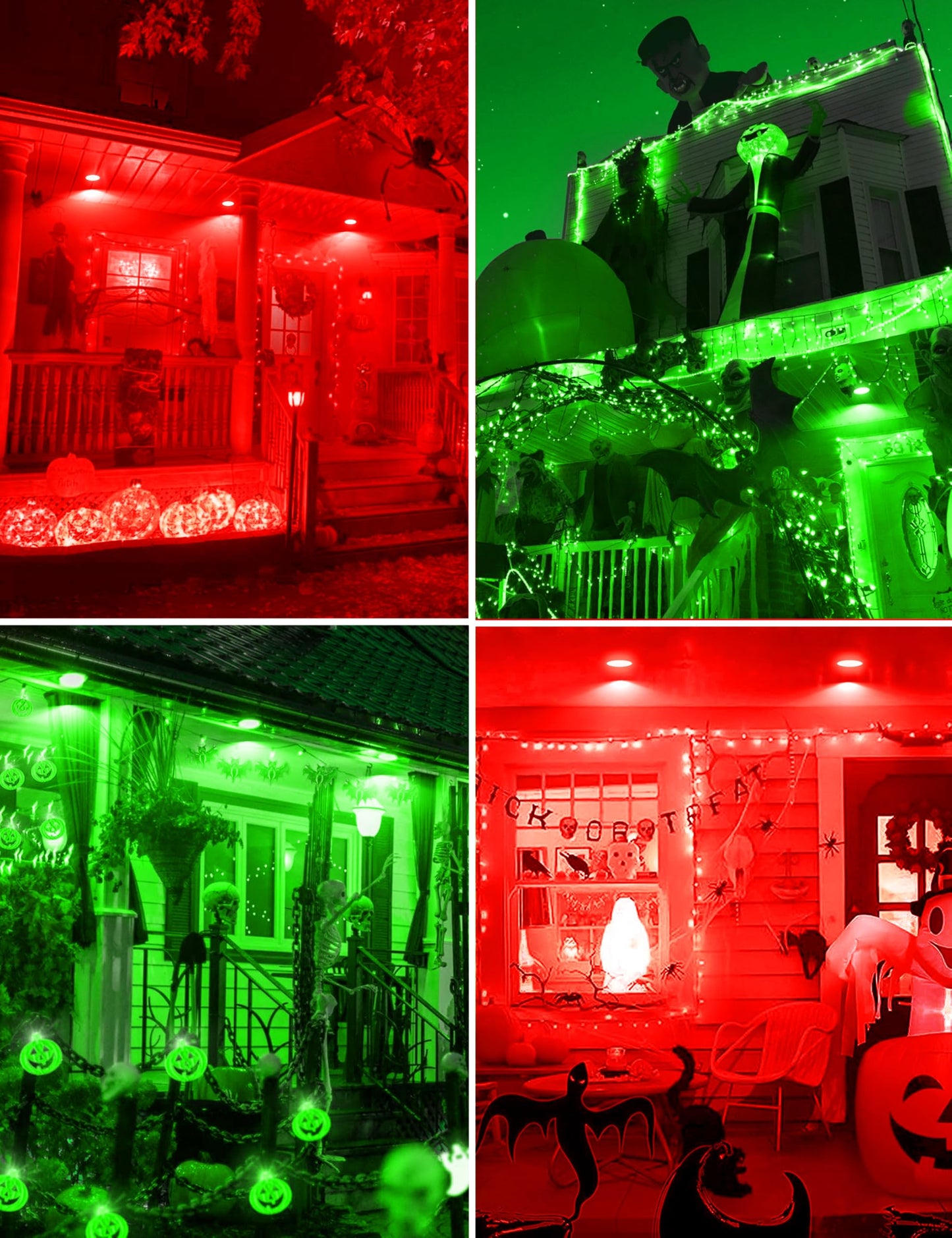 Red and Green Light Bulbs [4 Pack], Par38 LED Red Green Flood Light Bulb Outdoor for Christmas Decor 15W E26, Christmas Light Bulbs Porch Home Lighting, Non-Dimmable