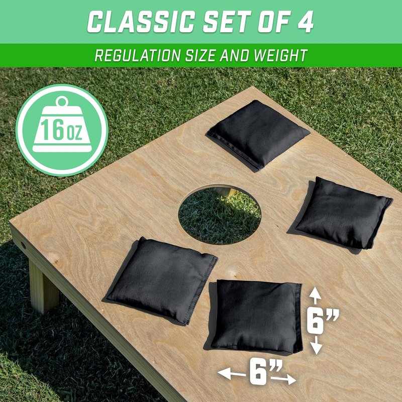 Classic Cornhole Bean Bags Set of 4 | 16 Colors Available - Regulation All Weather Design