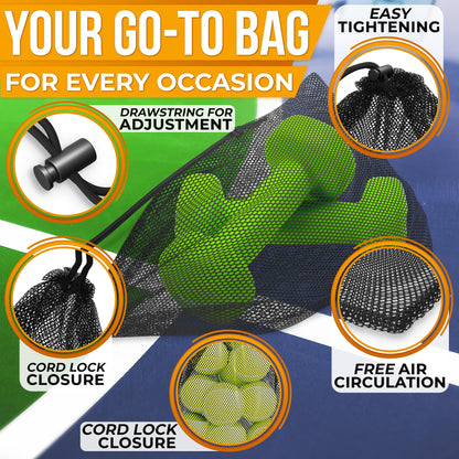 Mesh Bags Drawstring 5Pcs 11,8 х7.48'' – Strong, Lightweight, Breathable Mesh Bag with Quick-Dry and Tear-Resistant Design – Easy to Tighten and Adjust for Travel, Sports, Swimming, and Ball Storage