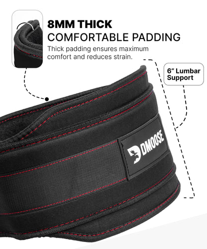 DMoose Fitness Dip Belt For Weightlifting - Weighted Pull Up and Squat Belt with Chain for Intense Workouts - Heavy Duty Stainless Steel Chain & Coated D-Ring - Weight Dipping Belt for Dips - Black
