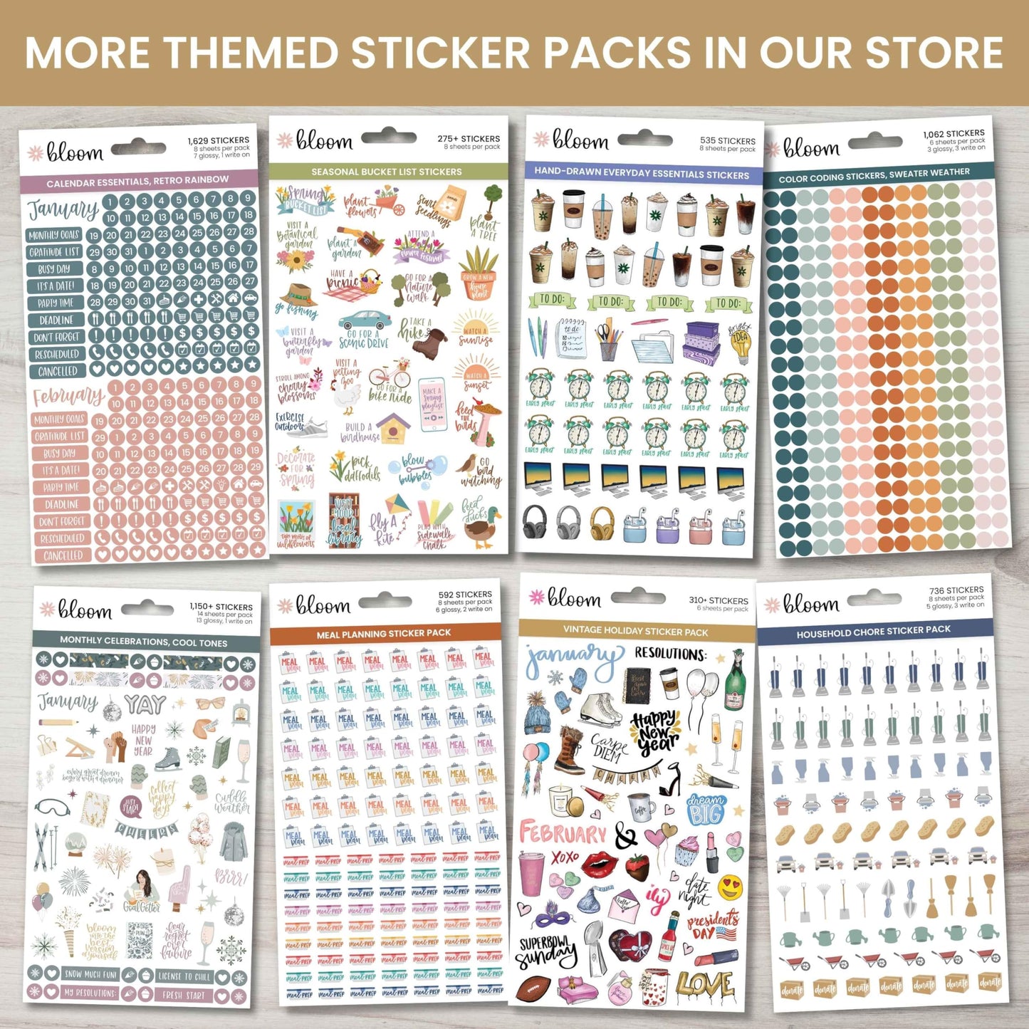 bloom daily planners x Cleerely Stated Rooted in Faith Sticker Pack - 8 Sheets /540 Stickers - Christian Planner Stickers for Journaling, Religious Encouragement, Bible Study, Prayer & Devotionals