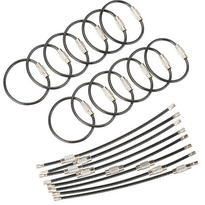 CrocSee 4 Inches Key Rings Stainless Steel Wire Keychains Cable Heavy Duty Luggage Tags Loops Tag Keepers 2mm Twist Barrel (20)