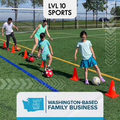 LVL10 Pro Training Cones - 6" Soccer Training Cones for Sports - for Basketball, Football, Basketball and Agility Drills - Soccer Field Markers That Won't Crack, Slide or Fly