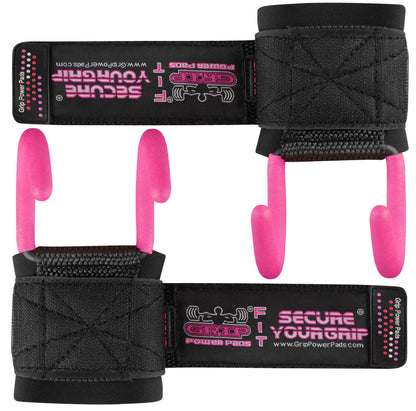 Weight Lifting Hooks with Wrist Wraps, Heavy-Duty Power Grips for Training, Deadlifts & Pull-Ups, Gym Strength Lifting Straps (Set of 2)