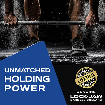 Lock-Jaw PRO 2 Barbell Collars Olympic Barbell Clamps 2 Pcs – Heavy Duty Bar Clamps for 2” & 50mm Olympic Bars – Secure Weight Bar Clamps for Strength Training & Home Gym Accessories – Black