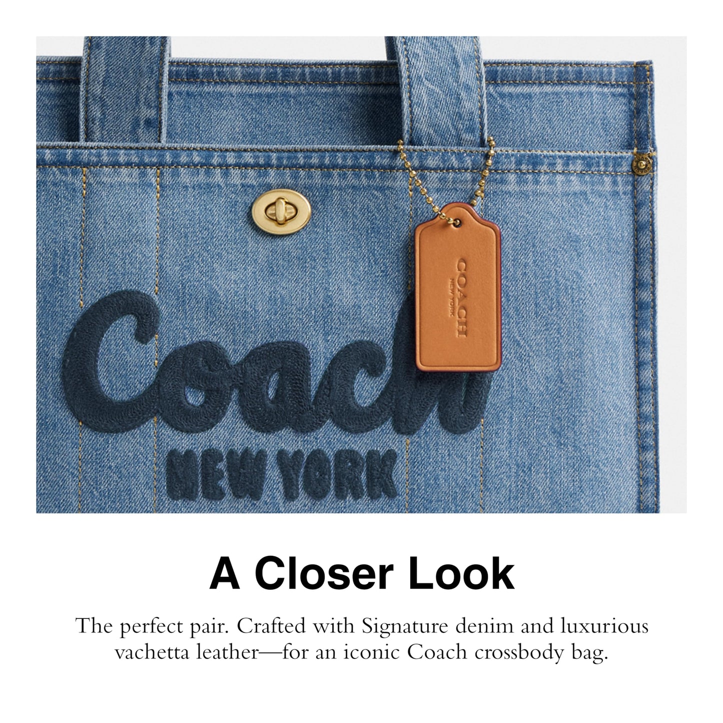 Coach Women's Denim Cargo Tote, Indigo