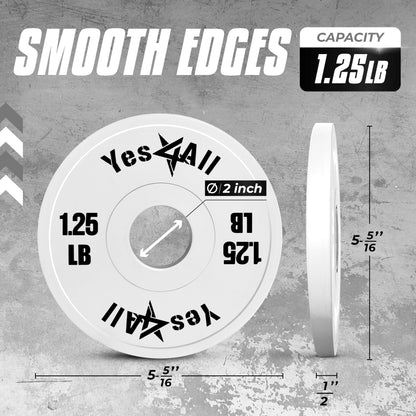 Yes4All Fractional Weight Plates Set, Available In Steel And Rubber, Set of 2/4/6 Plates in 1.25LB, 2.5LB, or 5LB Sizes, Micro Change Plates for Dumbbell and Olympic Barbell Weightlifting