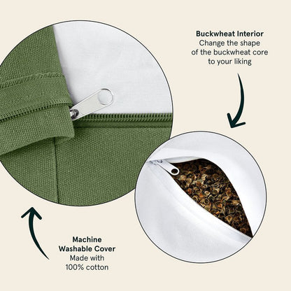 Retrospec Sedona Zafu Meditation Cushion & Floor Pillow with Buckwheat Hulls - Adjustable Yoga Accessory for Women - 13in Round Cotton Seat with Handle & Washable Cover