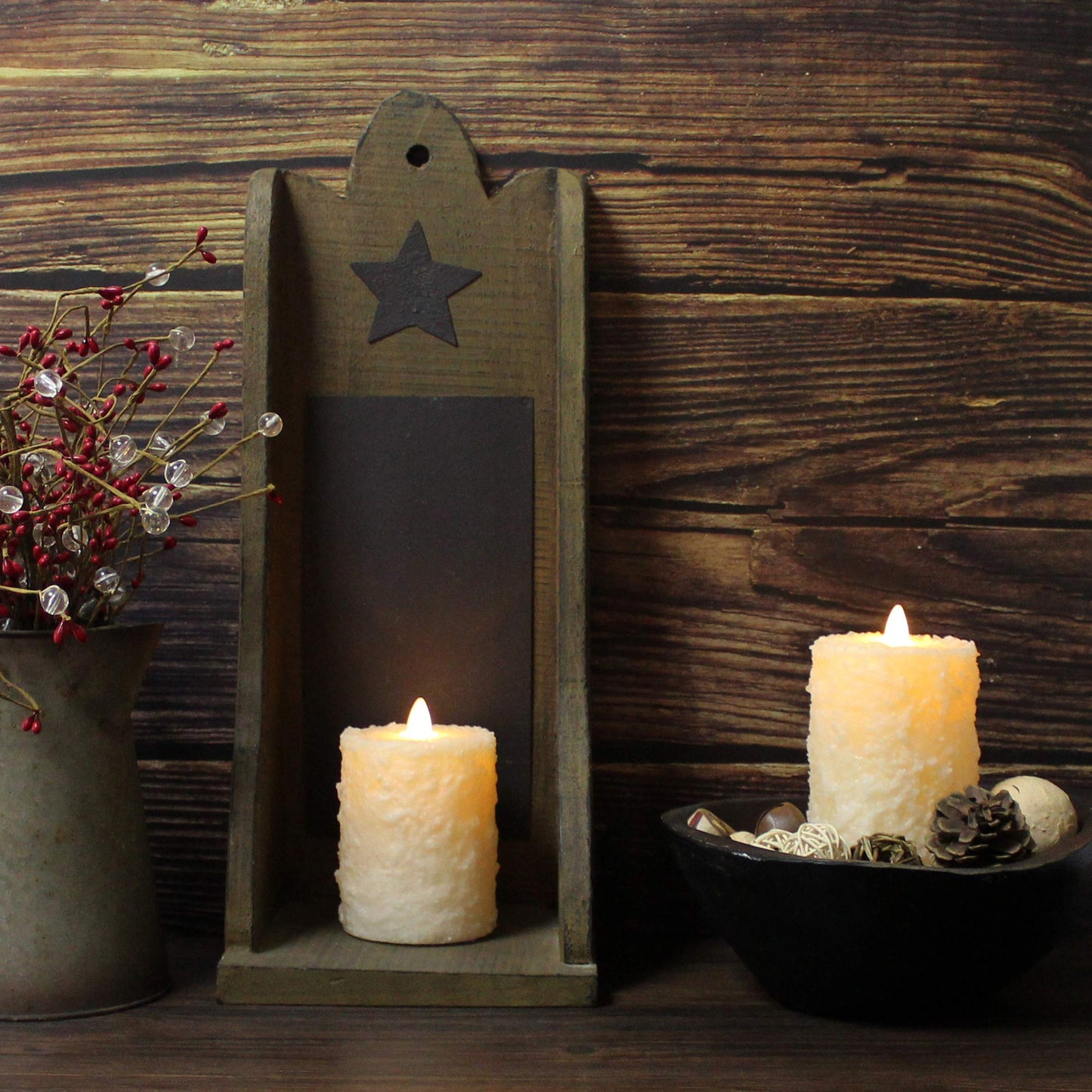 CVHOMEDECO. Rustic Textured Flameless Battery Operated LED Pillar Candles with Timer and Remote Control, Farmhouse Real Wax Flickering Dancing Flame Lights, H 6 & 4 Inch, Set of 2, Ivory