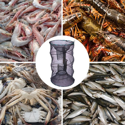 EASY BIG Portable Collapsible Crab Traps, Foldable Crabbing Nets for Lobster, Shrimp, Carp, Crayfish, Galvanized Steel Wire, Polyethylene Mesh