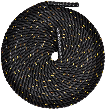 Fitvids Battle Rope 1.5Inch 2 Inch Diameter Poly Dacron 30 FT – 40 FT – 1.5-Inch, 50FT – Black