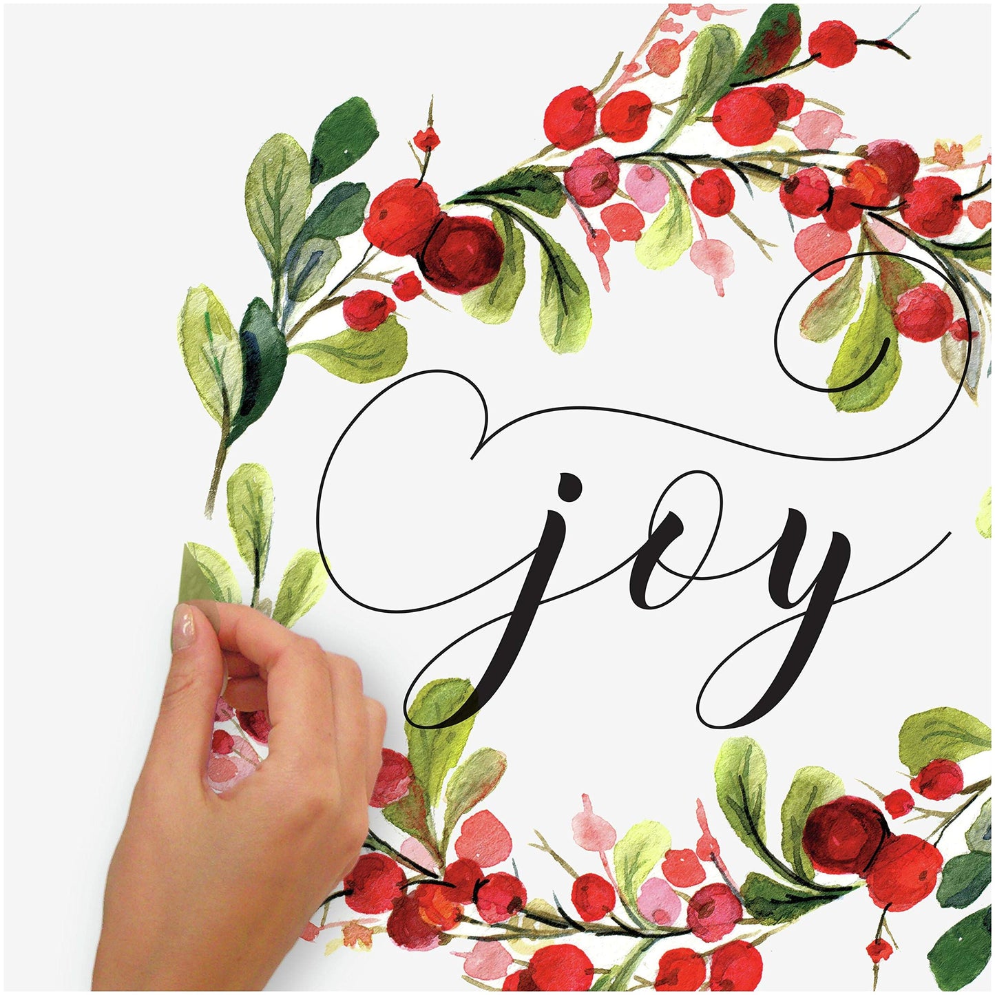 RoomMates RMK4480GM Merry Christmas Wreath Peel and Stick Wall Decals