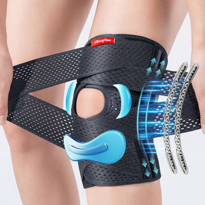 changenow Upgraded Medical-Grade Knee Brace for Women and Men,[Ultra Breathable & V-Straps] Knee Support with Side Stabilizers,for Meniscus Tear,Knee Pain,Arthritis,MCL,ACL Injuries-Knee Wrap(Large)