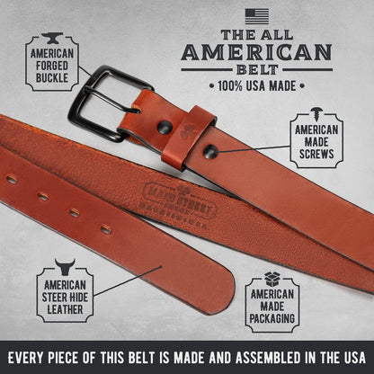 Main Street Forge All American Leather Belt | Made in USA Men's Belt | Mens Belts | Heavy Duty Work | EDC