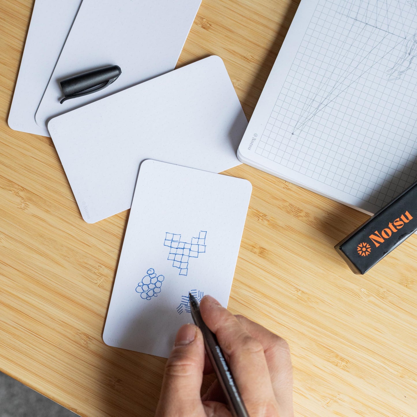 Notsu Dotted Index Cards 4x6 inch (Pack of 50) | Bullet Dot Grid Vertical Index Note Cards with Rounded Corners, Thick Paper Stock 350 gsm