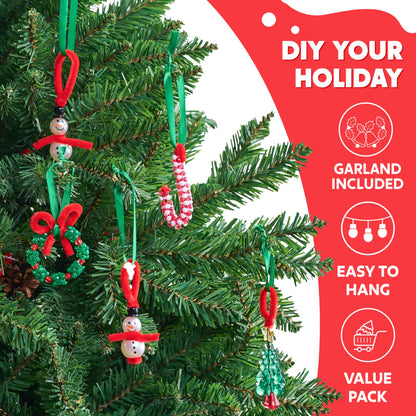 JOYIN Christmas Beaded Ornament Craft, Make Up to 40 Hanging Ornaments of Snowman, Christmas Tree, Candy Canes, and Wreaths for DIY Craft, Xmas Gift Holiday Party, Indoor Decoration（Age 14+）