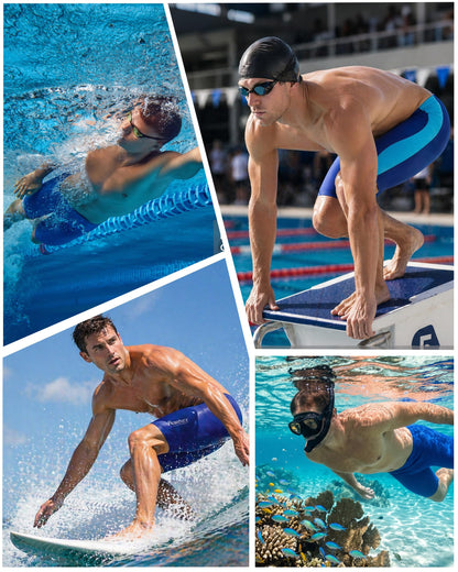 Roadbox Swim Jammers for Men, Athletic Swimsuit for Training Racing, Quick Dry Endurance Competitive Swimming Shorts UPF 50+