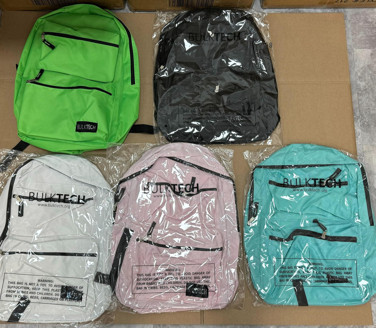 5 Pack Bulk Backpacks, Wholesale 17-Inch Lightweight Bookbags for Kids, Adults, School, Classroom, Travel, Gym Supplies with 1 Large, 2 Small Pocket, Perfect for Events, Corporate Bundles, Mix