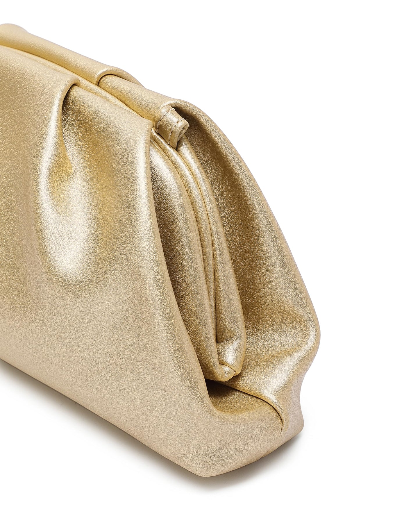 YUWITA Soft PU Leather Clutch Purses for Women Formal Elegant Luxurious Evening Bag (Gold)