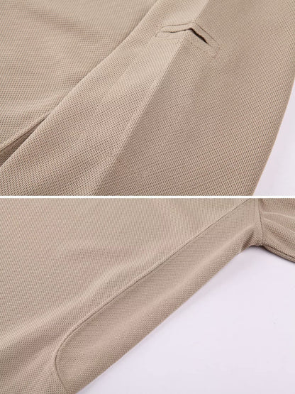 MAGCOMSEN Mens Polo Shirts Short Sleeve Golf Outdoor Dry Fit Polo Shirt Work Tactical T Shirt Khaki M