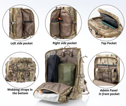 XMILPAX 35L Tactical Backpack Military Rucksack MOLLE Quick-Access Flap EDC Pack for Hiking Camping Travel Work Bugout Emergency