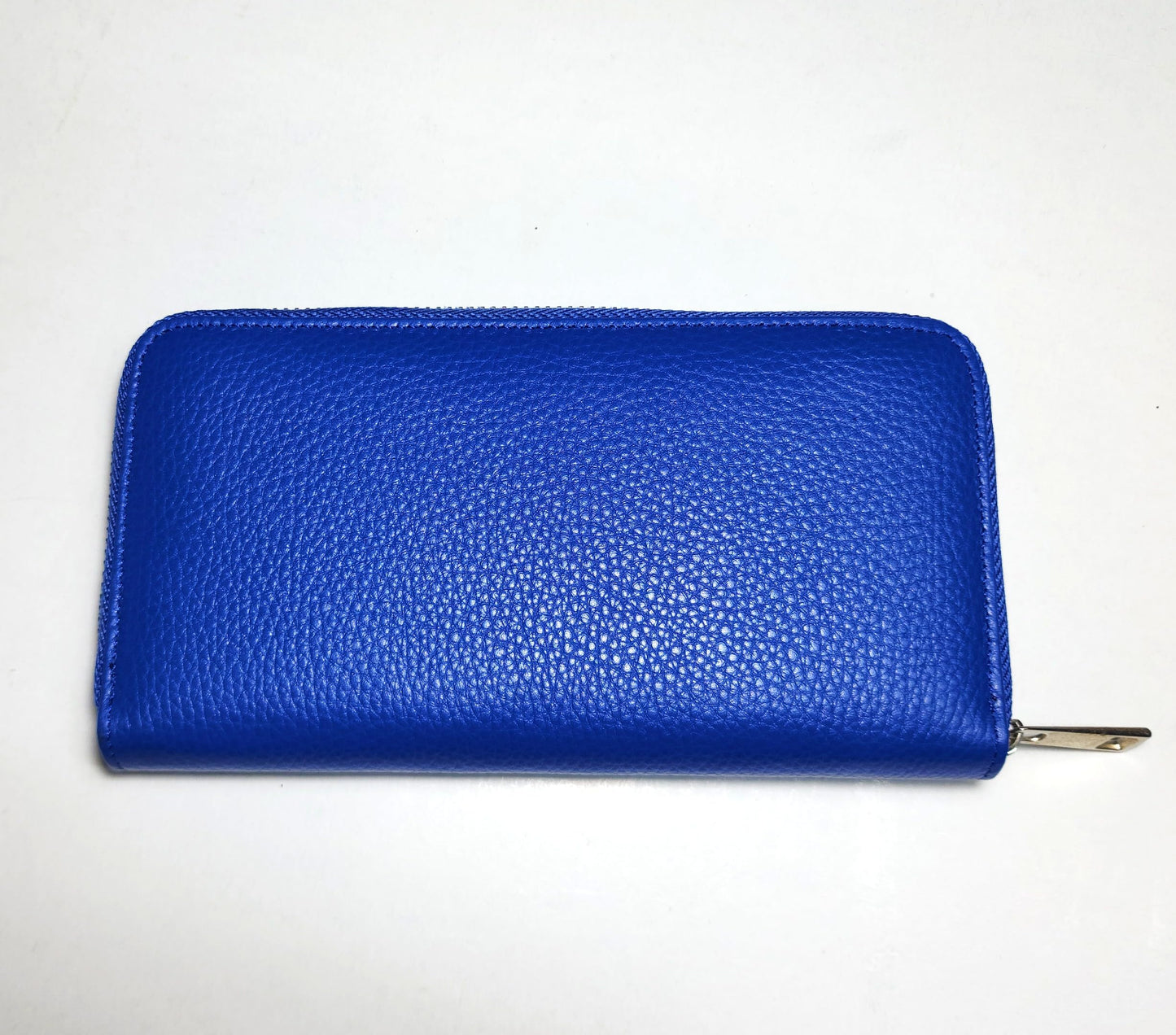 Ayaz Deri Genuine Leather Large Zipper Wallet -16 Card Slots, 2 Cash Compartments, Coin Pocket -Fits Phone -RFID Blocking (Blue)