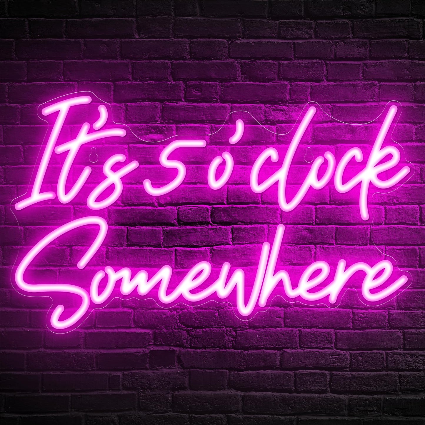 Kavaas Its 5 O'clock Somewhere Neon Sign, Neon Bar Signs for Home Bar Decor, Man Cave Pub Party - Best Gifts for Husband, Father, Birthday, Christmas