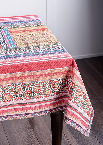 Maison d' Hermine Table Cloth Rectangle Table 100% Cotton 70 x 140 Inches Fall Tablecloth Reusable Everyday Use for Thanksgiving Christmas Decorations Dining Farmhouse Party (Ispahan)
