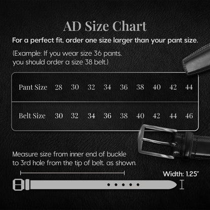 Access Denied Genuine Leather Dress Belts For Men - Mens Belt For Suits, Jeans, Uniform Black Belt - Designed in the USA - Holiday Christmas Gifts For Men