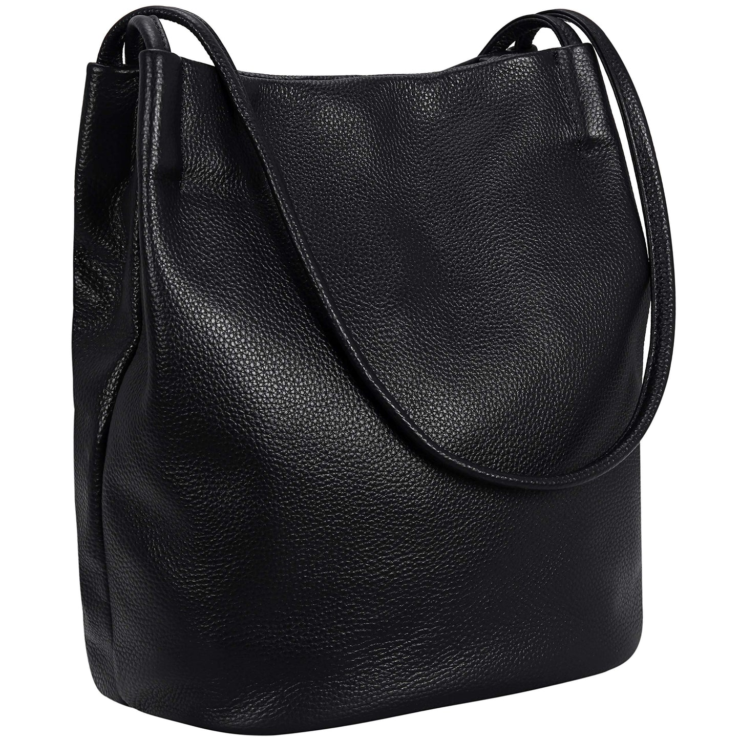 Iswee Large Tote Bag for Women Premium Leather Work Tote with Pockets Professional Designer Purse for Office Travel and Daily Use Bucket Bag (2025 Trendy Styles) (Black)