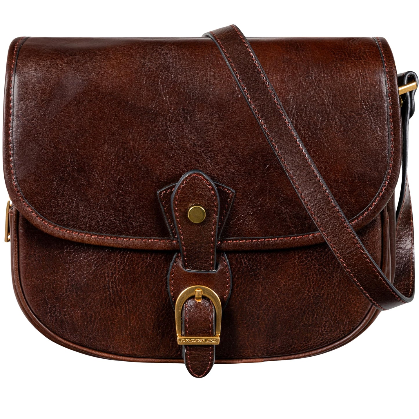 Time Resistance Leather Crossbody Bag for Women - Handbag, Shoulder Bag, Messenger, Purse (Brown) - Gift Box Included