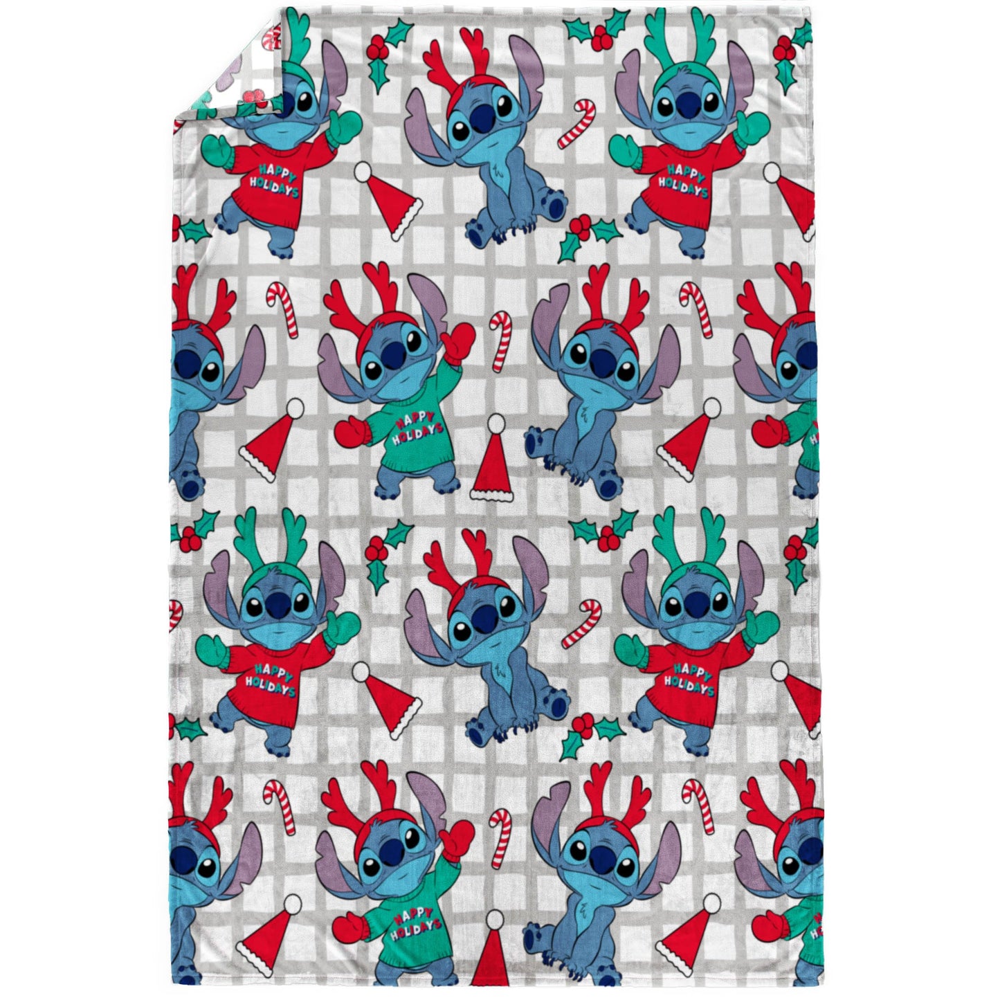 Jay Franco Kids Christmas Plush Throw Blanket – 40 x 50 Inch Soft & Cozy Fleece Throw for Holiday Bedroom & Couch Décor, Official Licensed Product, Multi - Stitch