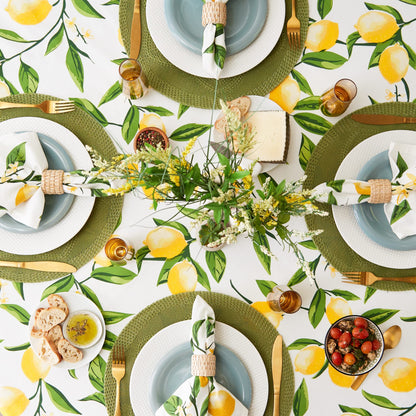 DII Lemon Bliss Tabletop Collection, Tablecloth, 70" Round