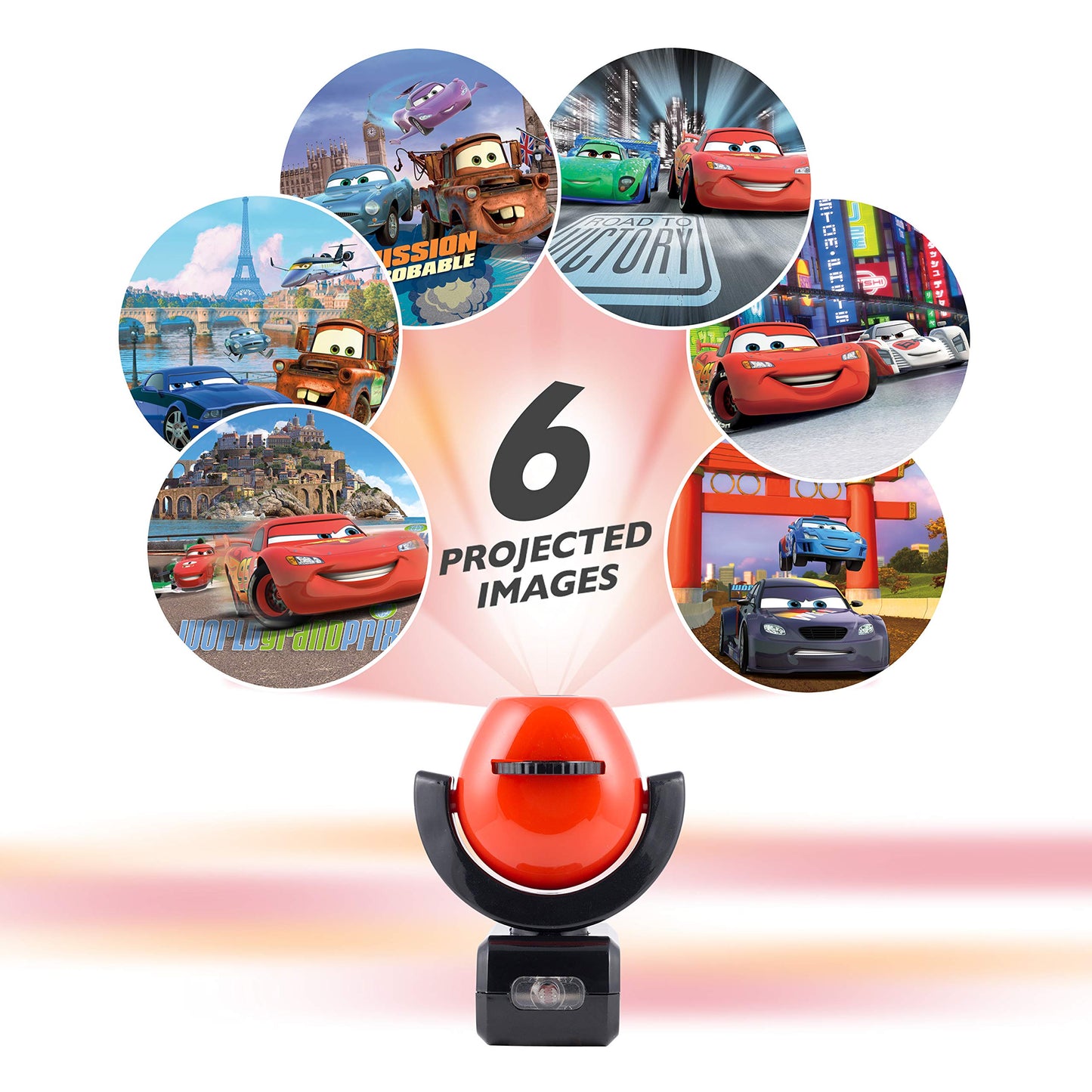 Projectables Pixar Cars LED Kids Night Light, Plug-In, Projector, Dusk-to-Dawn, Lightning McQueen, Galaxy Light, Hallway, Bedroom, Nursery, Playroom, Gaming Room, 11742