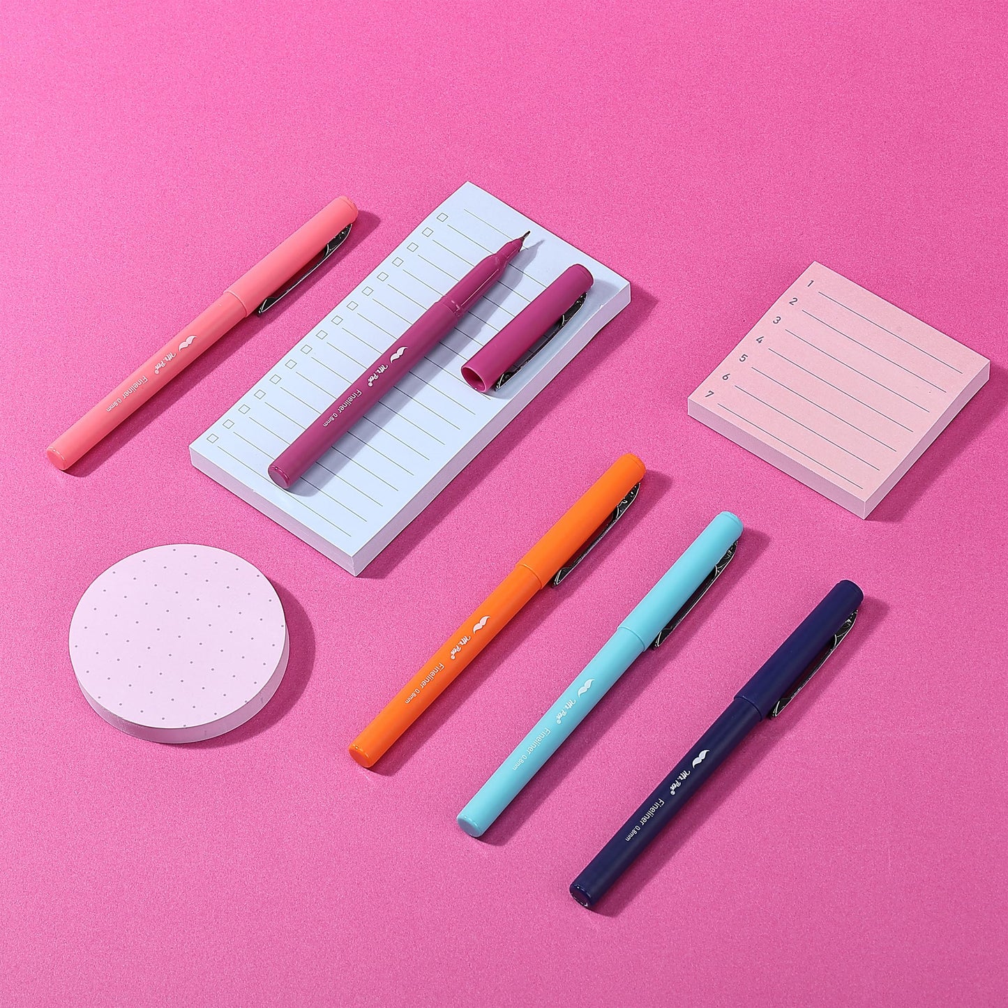 Mr. Pen- Sticky Notes Set Gift Box, Felt Tip Pens, Dotted Round, Lined & to Do List Self-Stick Sticky Pads for Bible Study, Office, School, Planning, Journaling & Organization