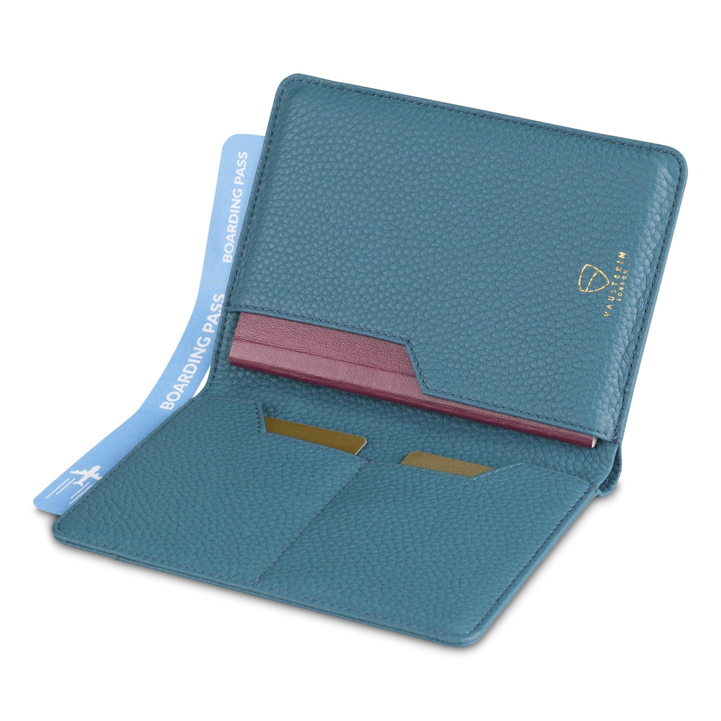 Vaultskin Leather Passport Holder, Slim RFID Blocking Travel Wallet for Men and Women, Fits Passport, Credit Cards, ID, Cash, Passport Cover Ideal Travel Accessories with Gift Box (Kensington)